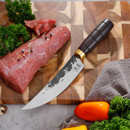 SHANGDAO Chef Knife, Black Forged Kitchen Knife with High elastic stainless steel Stainless Steel Blade, Professional Handcrafted Chefs Knife, Ergonomic Handle Grip and Gift Box
