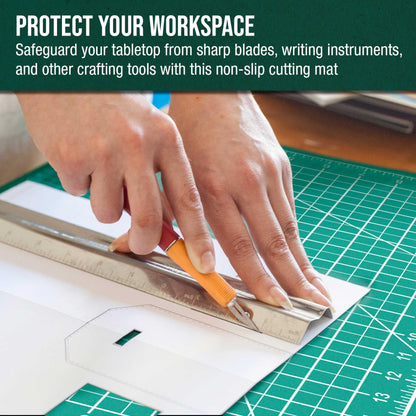 U.S. Art Supply 18" x 24" Self-Healing Cutting Mat 5-Ply - Double-Sided Green/Black Craft Mat, Non-Slip Cutting Mats for Crafts, Sewing, Quilting, Scrapbooking