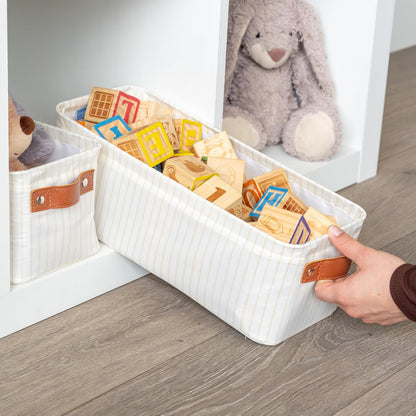 2 Pack, Closet OrganiHaus Narrow Fabric Storage Baskets Narrow Storage Bins for Shelves, Storage Bins for Pantry
