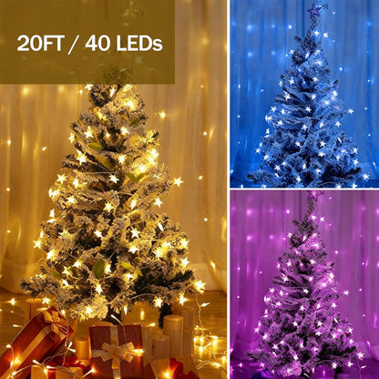 20ft 40 Solhice Color Changing Star String Lights for Bedroom LEDs, Hanging Twinkle Lights USB Powered, Bunk Bed Lights
