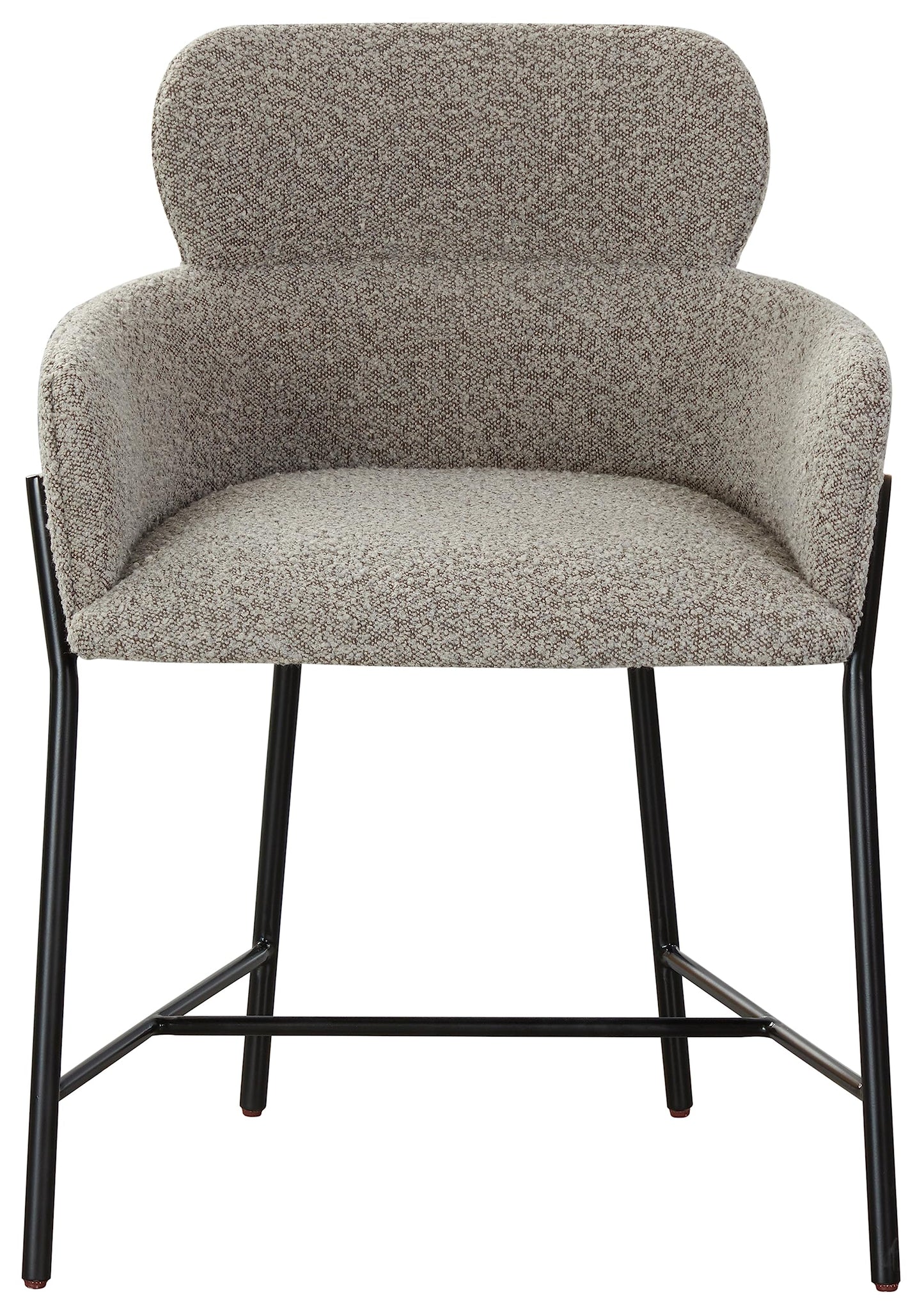 SAFAVIEH Couture Collection Charlize Light Grey Boucle/Black Leg Dining Chair (Fully Assembled)