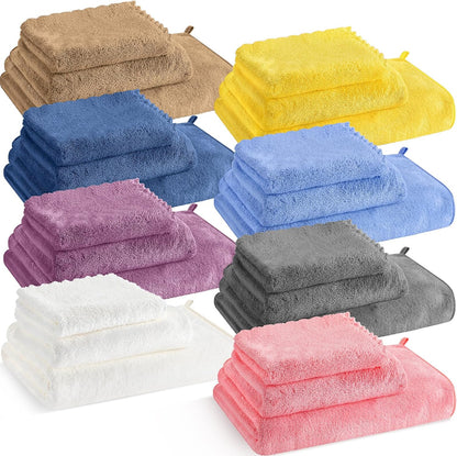 24 Set Set Pcs Bathroom Towel Bath Towels Bulk Include Hand Towels Washcloths Bath Towels Microfiber Coral Velvet