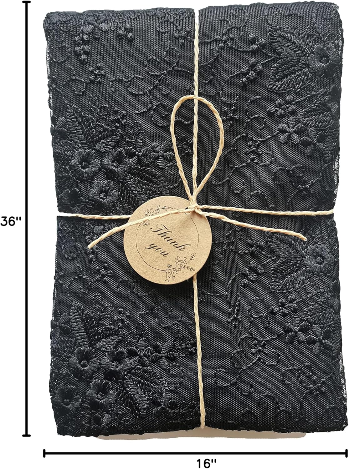 Insparkle Living 16 90 Lace Table Runner - x in, Embroidered Runner for End Table & Coffee Table, Vintage Black Lace