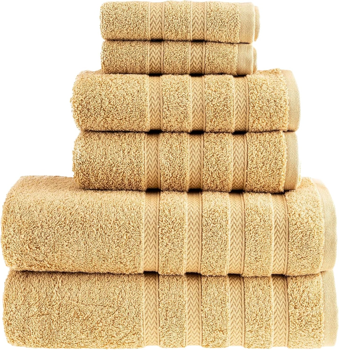 Set (6 650 100% 2 2 2 HALLEY Turkish Towels Pieces) GSM Highly Absorbent Super Soft Cotton - Bath Towels, Hand Towels