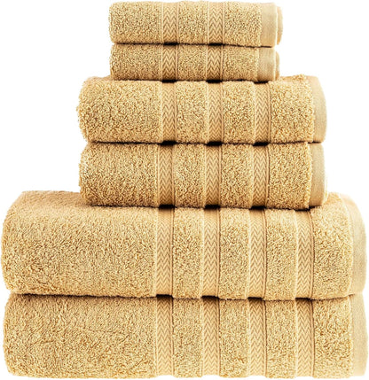 Set (6 650 100% 2 2 2 HALLEY Turkish Towels Pieces) GSM Highly Absorbent Super Soft Cotton - Bath Towels, Hand Towels