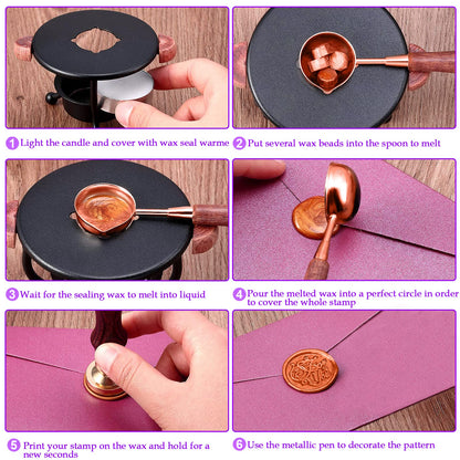 YIPLED 728PCS Wax Seal Stamp Kit with 24 Color(30 Pieces per Color) for Beginners, Ideal for Wedding Invitations, Christmas Letters, Craft Projects, Gift & Wine Sealing