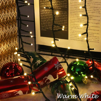 AWQ 500 LED 49 FT Christmas Cluster Lights, Multi & Warm String Lights Plug in with 11 Modes, Timer & Memory Function Extendable for Indoor Outdoor Wedding Party Christmas Decoration (500)