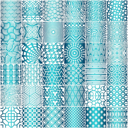 Tinlade 36 Pack Geometric Painting Stencils Set, Mandala Tile Pattern Templates for DIY Wall Art, Furniture Floor Decor Drawing Tools for Crafts Scrapbooking Painting Projects(7.87 x 7.87 Inches)