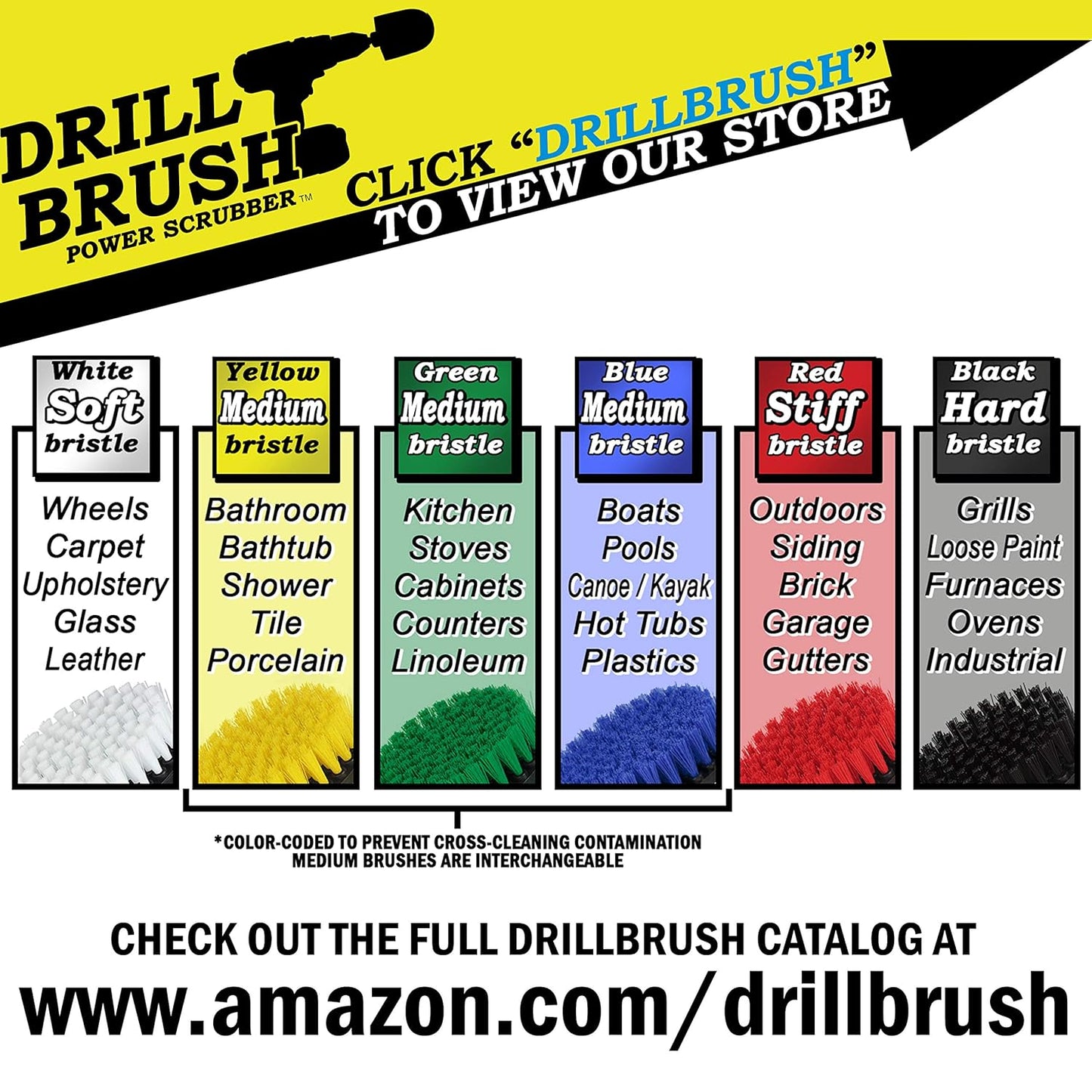 Drill Brush Outdoor Cleaning Attachment - Headstone Cleaning and Restoration - Concrete Stain Remover - Outdoor Garden