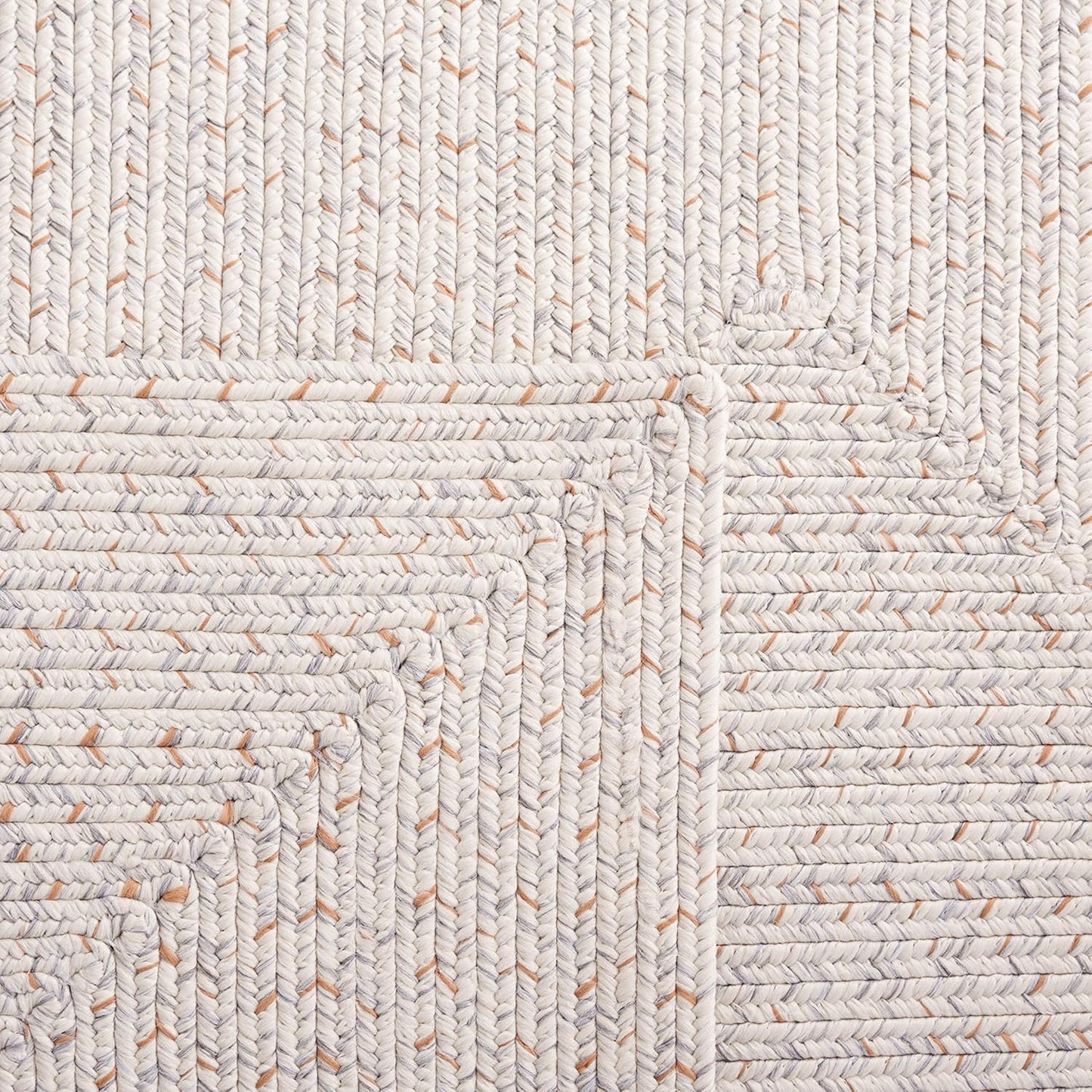 2'3" 4', (BRA201A) SAFAVIEH Washable Rug Outdoor Braided Collection - x Ivory & Light Grey, Handmade & Reversible