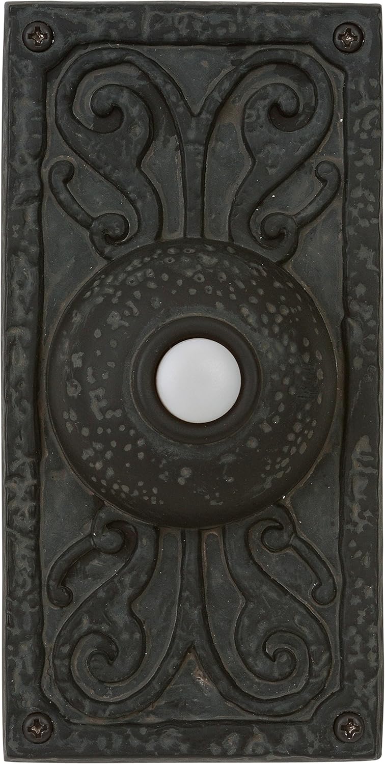 Craftmade PB3037-WB Designer Surface Mount Lighted Doorbell LED Push Button, Weathered Black (5.25"H x 2.63"W)