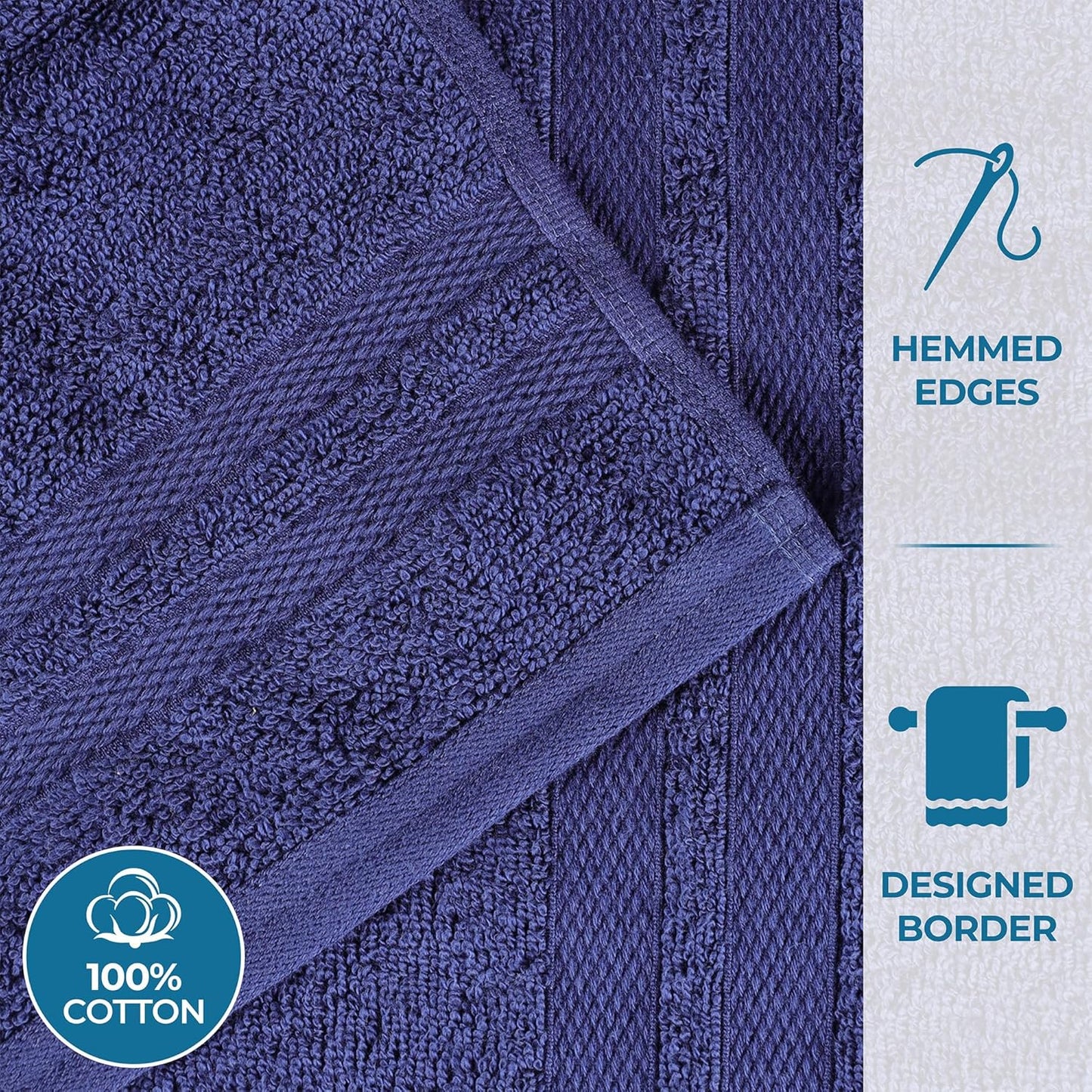 8-Piece Set, 2 2 4 Superior Ultra-Soft Cotton Towel Includes Bath Towels, Hand Towels, and Washcloths, Daily Use Towels