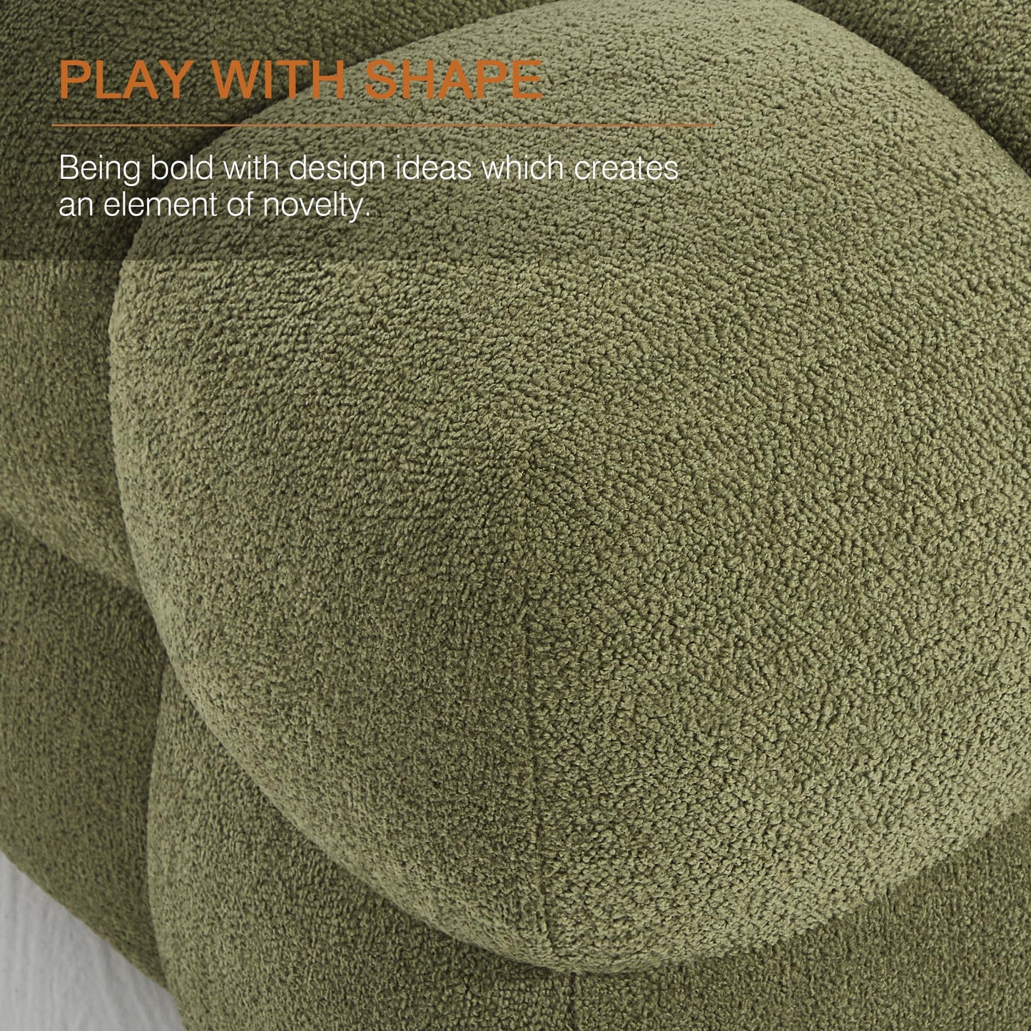 Zesthouse Square Pouf Ottomans Footstool Set of 2, Upholstered Poofy Ottoman for Couch Sofa, Modern Vanity Chair Backless for Living Room, Green Boucle Stool Foot Rest, Fabric Ottoman Coffee Table