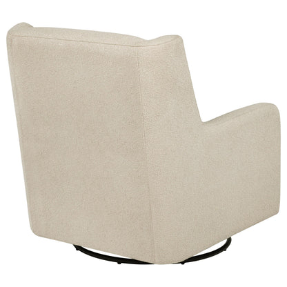 Coaster Home Furnishings - Serra - Wood - Boucle Upholstered Swivel Glider Accent Chair with 360-Degree Base, Gentle Gliding Motion and Transitional Style - Living Room - Sandy Beige - 902453