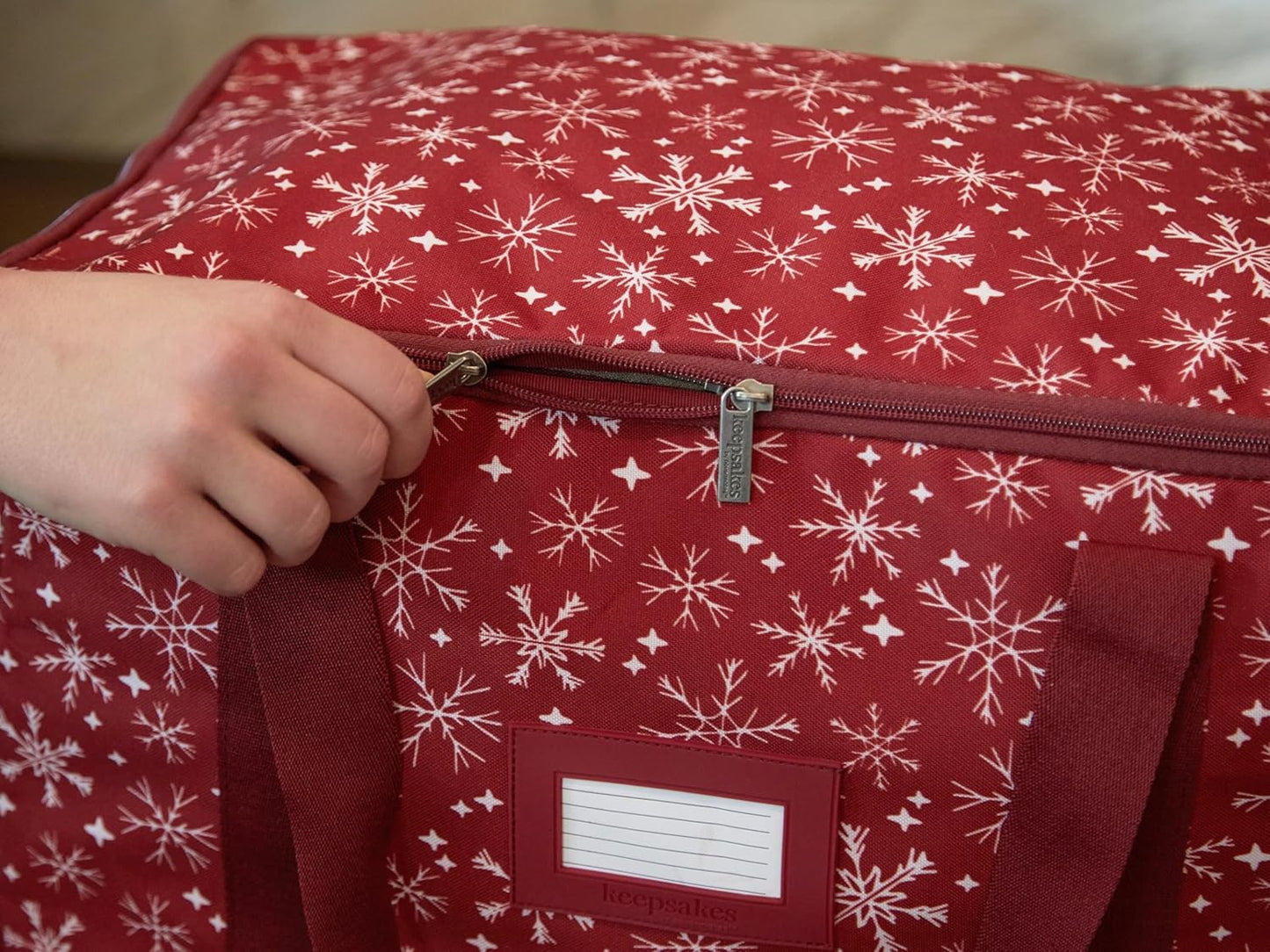 Covermates Keepsakes Treasurekeeper Storage Bag with Carrying Handles and ID Window for Holiday Storage