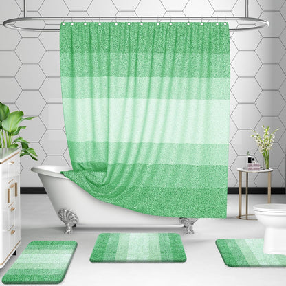 OLANLY Luxury U-Shaped Toilet Rugs - Extra Soft, Absorbent Microfiber Bath Mat | 24x20, Green