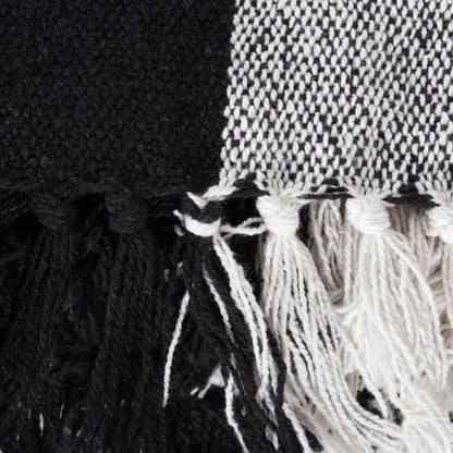 DII Buffalo Check Collection Rustic Farmhouse Throw Blanket, 50x60, Black/White