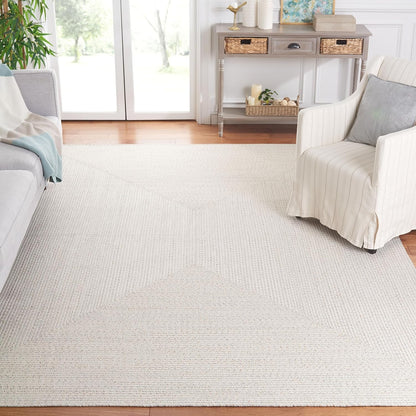 2'3" 4', (BRA201A) SAFAVIEH Washable Rug Outdoor Braided Collection - x Ivory & Light Grey, Handmade & Reversible