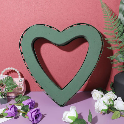 TEHAUX Heart-Shaped Floral Holder with Suction Cup 15.74X15.35X1.77In Flower Rack for Wedding Car Decoration Floral Arrangement Accessory for Special Events