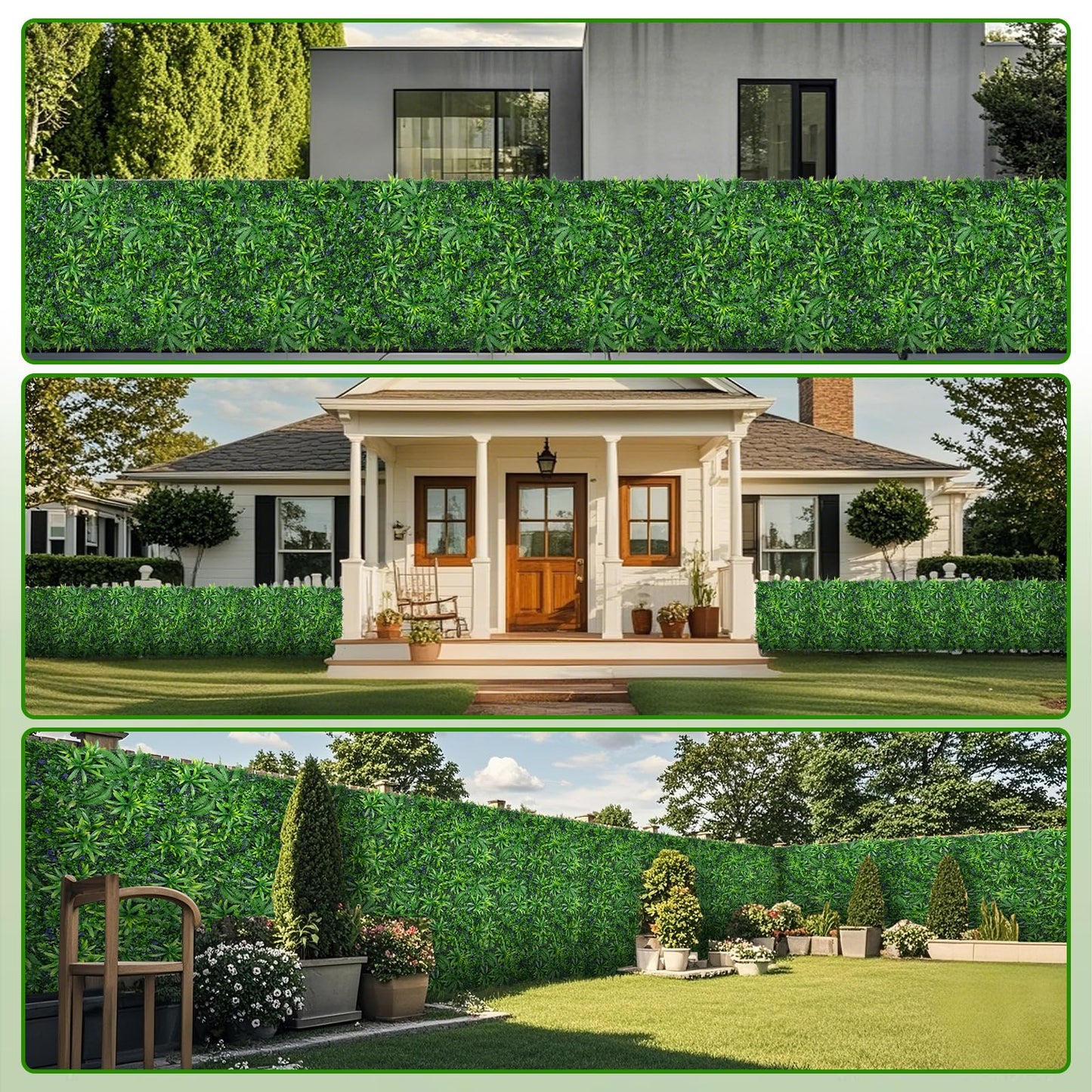 Yangrass Greenery Grass Wall Panels, 40"x120" (33.33 sqft) Artificial Outdoor Ivy Privacy Fence Screen, UV-Anti Faux Boxwood Roll Grass Wall Panels for Garden Patio Balcony Decor