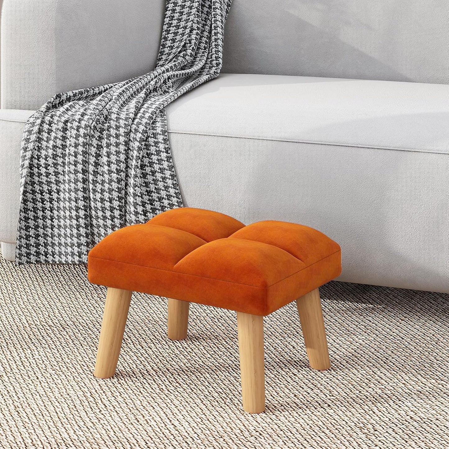 15.74" D11.81" W10.62" UHBD032J YMYNY Footstool, Small Ottoman Stool Chair, Modern Padded Sofa Seat Foot Rest Stool