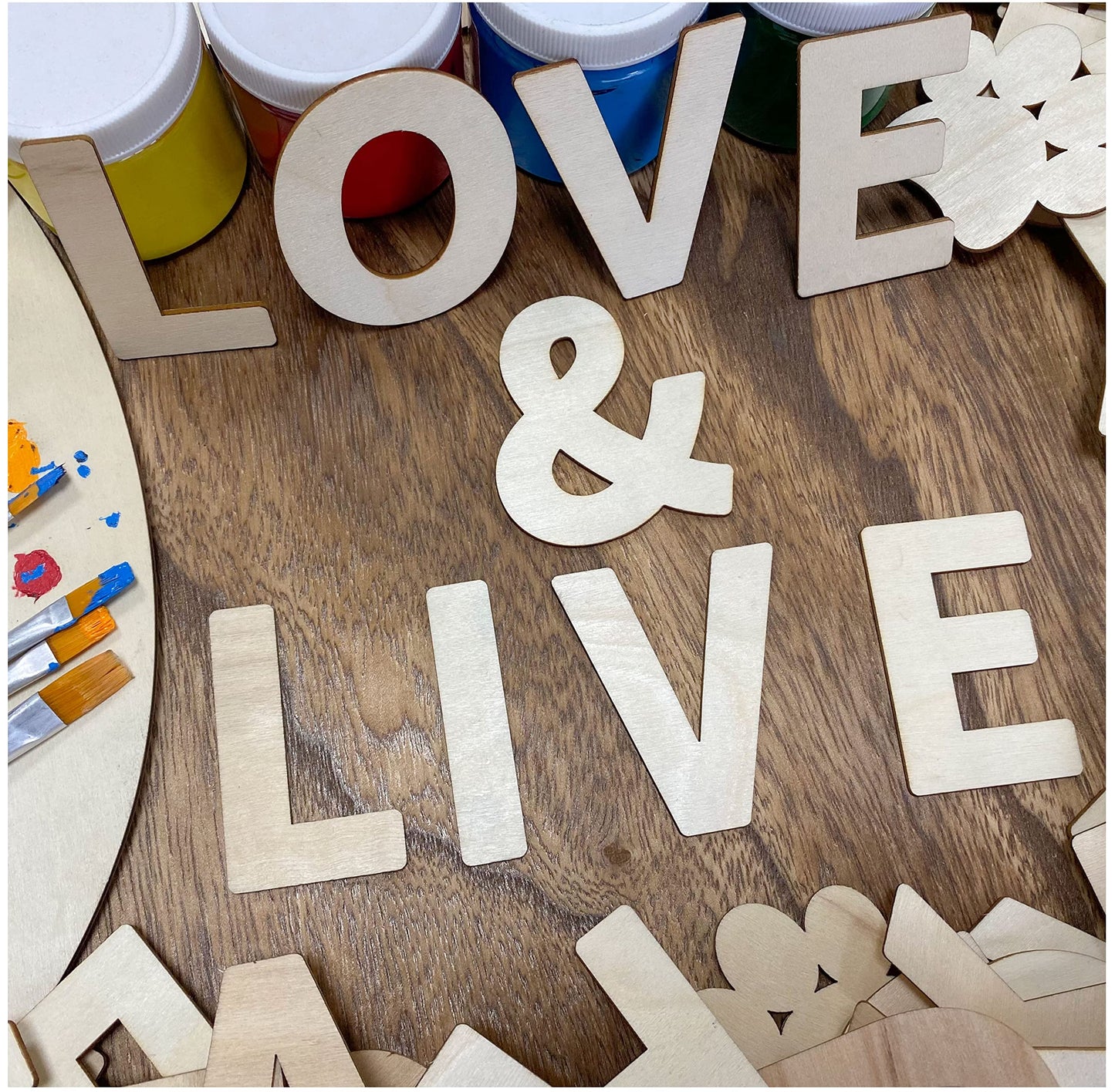 182 Pieces 2-1/2 Inch (2.5") Wooden Letters Craft Wood Letter Unfinished Alphabets with Extras Wall Decor