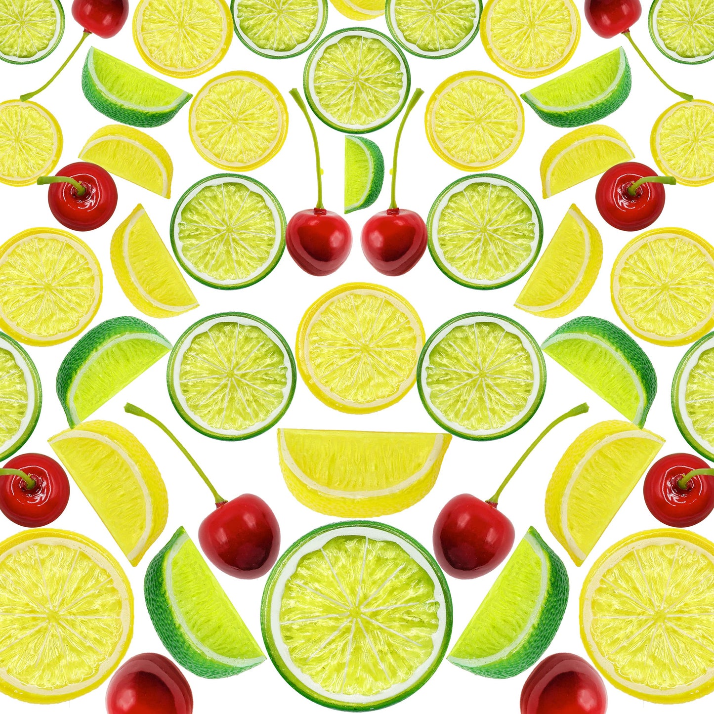 40Pcs Artificial Lifelike Cherries Lemon Lime Slices and Wedges. Decorative Lemon Slices and Blocks Red Black Cherries Fake Fruit for Home House Kitchen Party Wedding Décor Desk Ornament DIY Craft