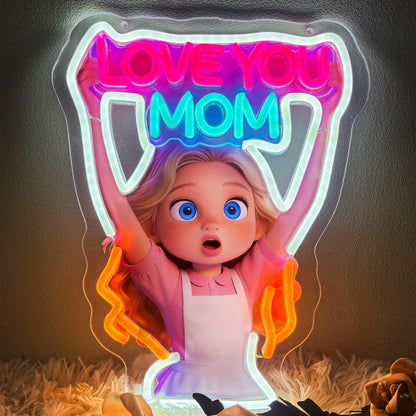 Gifts for Mom Birthday Neon Sign Mothers Day Decorations I Love You Mom Birthday Gifts from Daughter Moms Birthday Gift Ideas Mothers Day Gifts