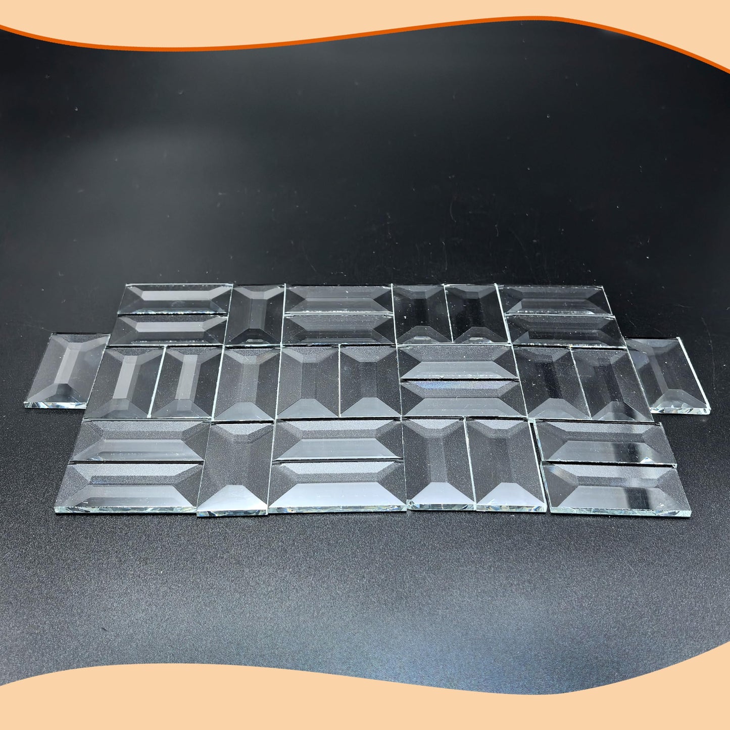 1x 2 Inches Beveled Glass Squares (30 Pieces) for Stained Glass Art,Design (1x 2 Inches)
