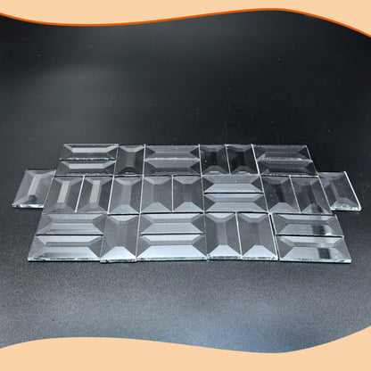 1x 2 Inches Beveled Glass Squares (30 Pieces) for Stained Glass Art,Design (1x 2 Inches)