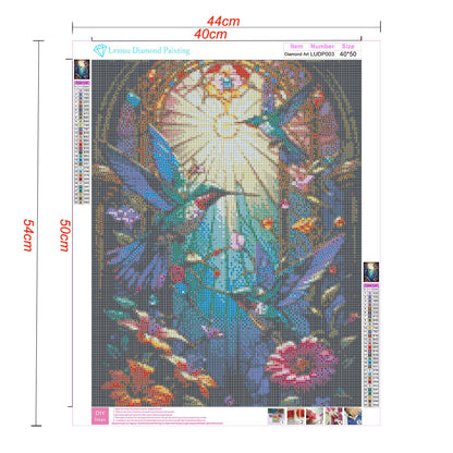 Lvmuu Diamond Painting Kits for Adults Hummingbirds, 5D DIY Full Square Drill Diamonds Art Sets for New Beginner, Large Animal Flowers Paint with Diamonds Beads Art Craft Home Decoration 40x50cm