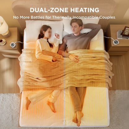 Bedsure Heated Mattress Pad King - Bed Warmer with Memory & Preheat Functions, 12-Hour Auto Off & 10 Heat Settings, Dual Controllers, Fast Heating, Brushed Electric Mattress Pad King, 78"x80"