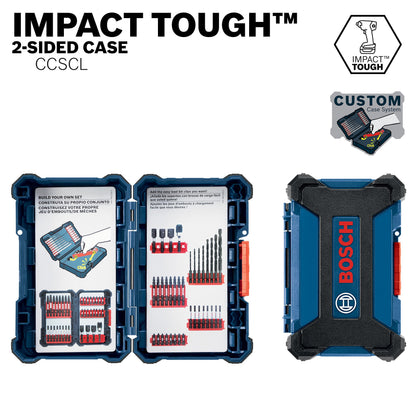 BOSCH CCSCL Large Custom Case System Storage Organizer – Durable, Customizable Empty Case for Impact Tough Driver & Drill Bits (Tool Organization Case)