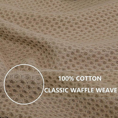 Homaxy 100% Cotton Dish Cloths - Ultra Soft, Absorbent & Quick Drying | 12-Pack, 12 x 12 Inches, Tan
