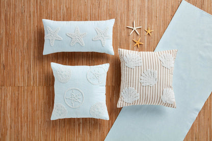 Mud Pie Starfish Sea Beaded Pillow; 11" X 22"