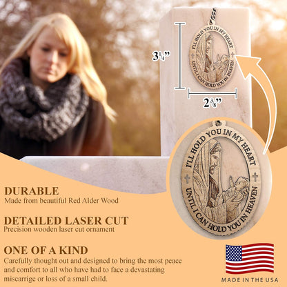Miscarriage Gifts for Mothers - Wooden Bereavement Memorial Ornament for Christmas Tree, Comfort Remembrance Gift