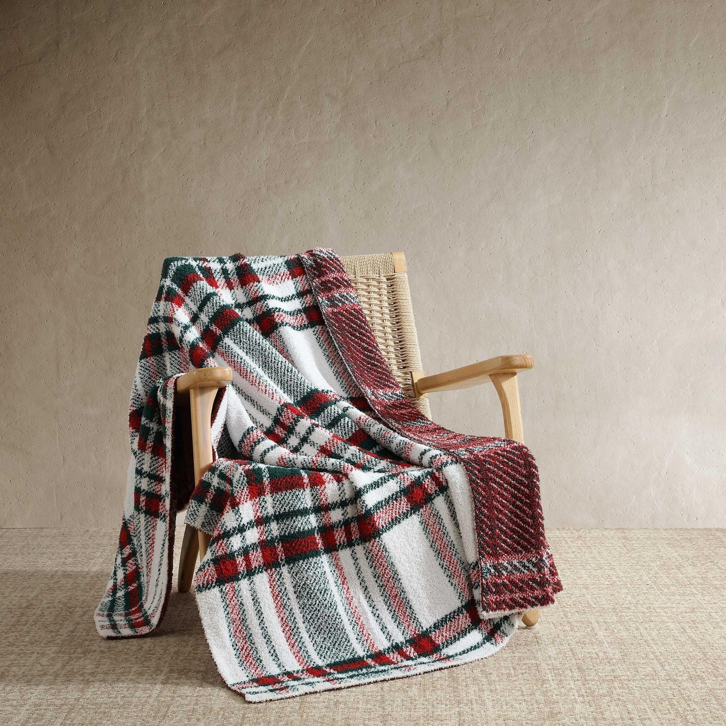 Nautica - Throw Blanket, Luxuriously Soft Chenille Knit Bedding, Plaid Bedding Set, Oeko-Tex Certified (Emmet Plaid Red, 50 x 70)