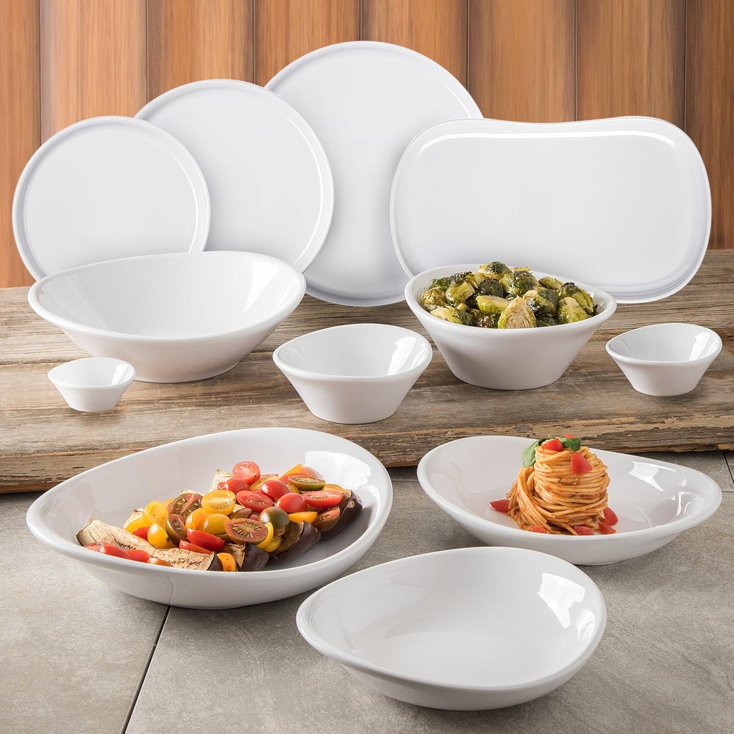 Carlisle FoodService Products Stadia Reusable Plastic Pasta Plate, Melamine, 9.5 Inches, White
