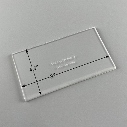 CAKESAFE 8 Inch OG Scraper-Clear Acrylic Cake, Icing, and Butter Cream Smoother with Beveled Edge