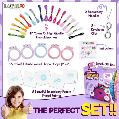 5 Stamped Embroidery kit With Embroidery Patterns. Embroidery Kit For Beginners, Needlepoint Kits For Beginners. Best Beginner Embroidery Kit For Kids Embroidery Starter Kit Cross Stitch Kits