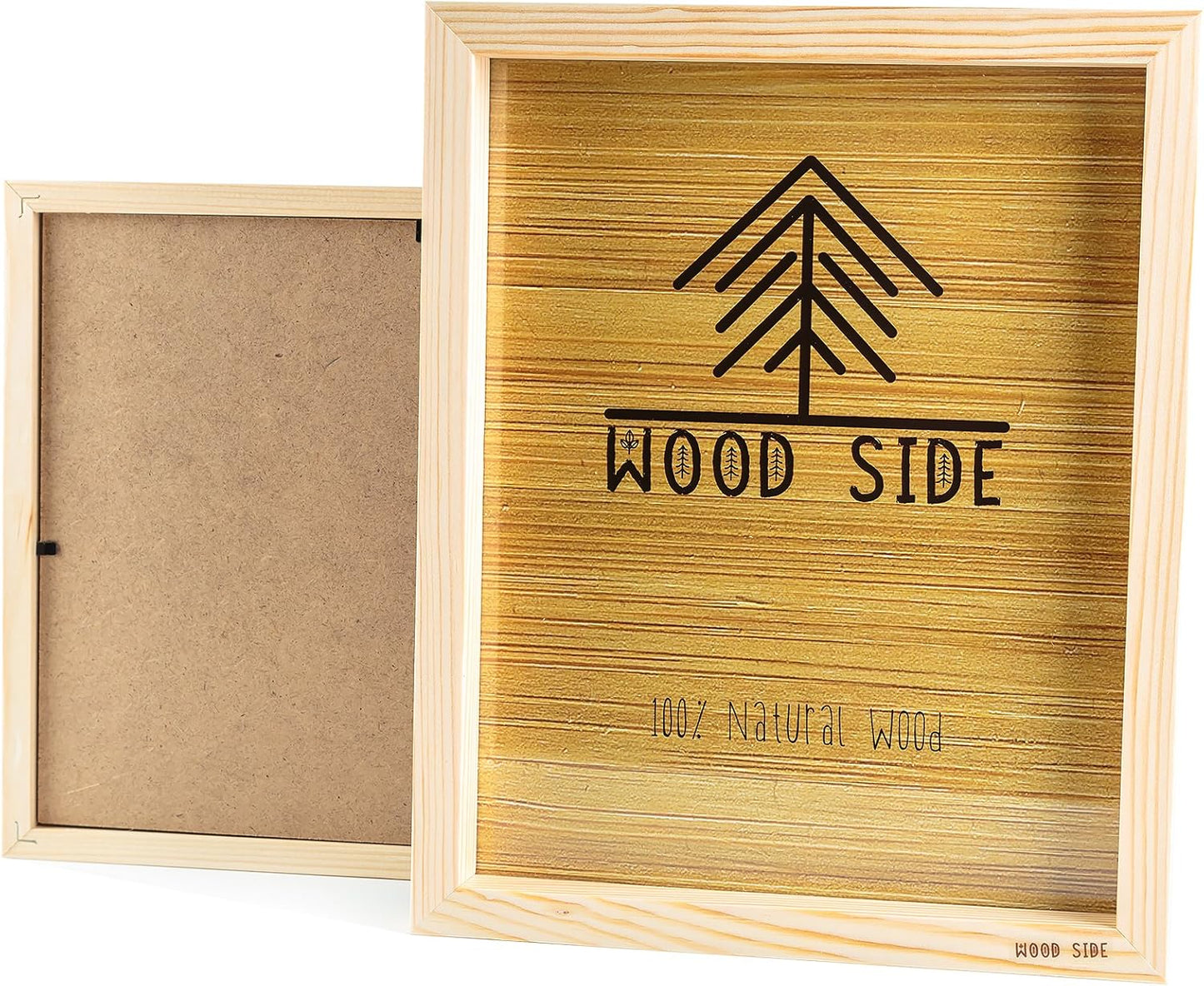 Wooden Picture Frames 8x10 Inch Set of 2, 100% Eco Unfinished Wood with Real Glass