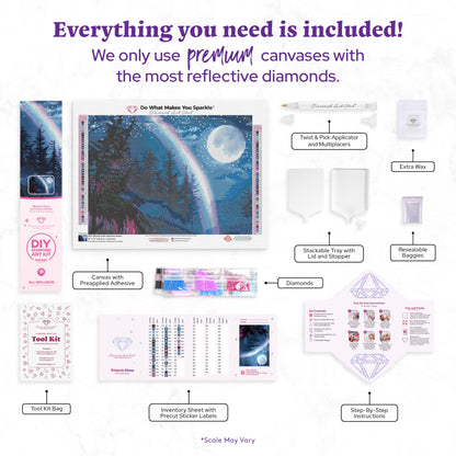 DIAMOND ART CLUB Wisteria Moon Diamond Painting Kit, Fun DIY Crafts for Adults, Round Diamond Art Canvas, 18" x 13" (45.7 cm x 33 cm)