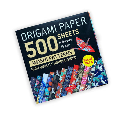 Origami Paper 500 sheets Japanese Washi Patterns 6" (15 cm): Double-Sided Origami Sheets with 12 Different Designs (Instructions for 6 Projects Included)