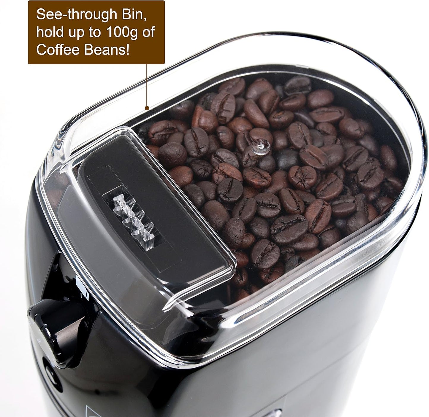 Secura Electric Burr Coffee Grinder Mill, Adjustable Cup Size, 17 Grind Size Settings for Drip, Percolator, Black
