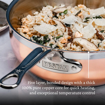 Hestan - CopperBond Collection - 100% Pure Copper Essential Pan, Induction Cooktop Compatible, 3.5 Quart