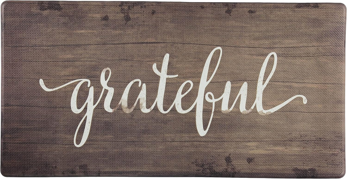 J&V TEXTILES 20x39 inches Anti Fatigue Kitchen Mat, Non Slip, Easy Wipe Clean, Grateful Design, 1/2 Inch Thick