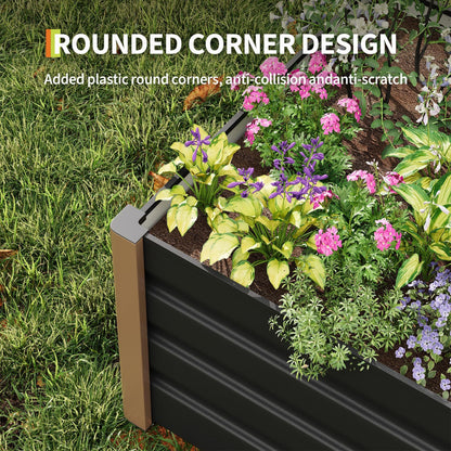IDEALHOUSE 94 x 39 x 16 in Aluminum Raised Garden Bed, Open Bottom Planter Box Kit, Rounded Safety Corners, Protective Edge Trim, Gray