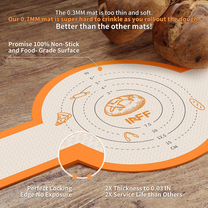 Silicone Bread Sling for Dutch Oven, 2 Pack Non-Stick Baking Mats with Brush and Storage Band, Reusable for Sourdough