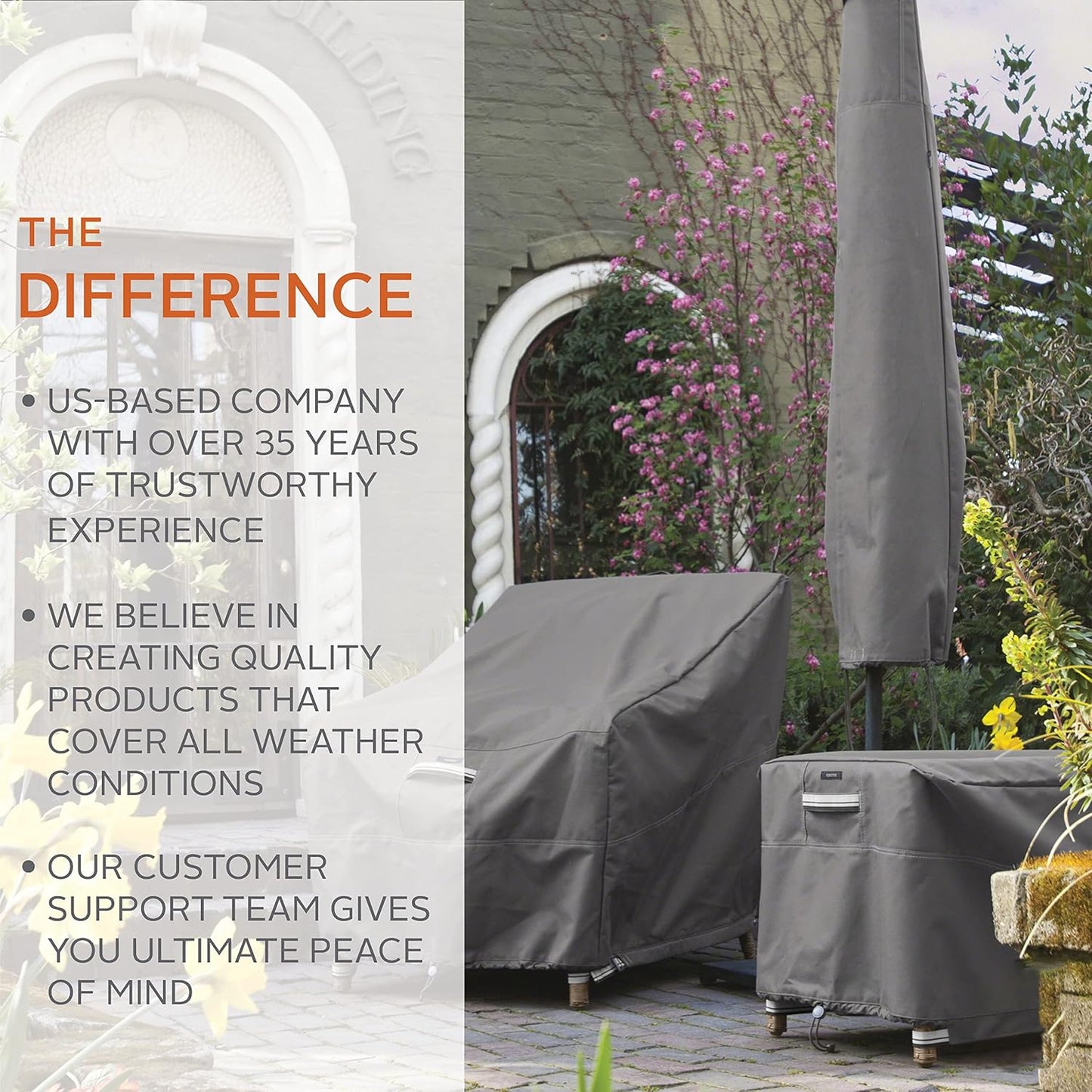 32 Inch Classic Accessories Ravenna Water-Resistant Rectangular Patio Ottoman/Table Cover, Outdoor Table Cover