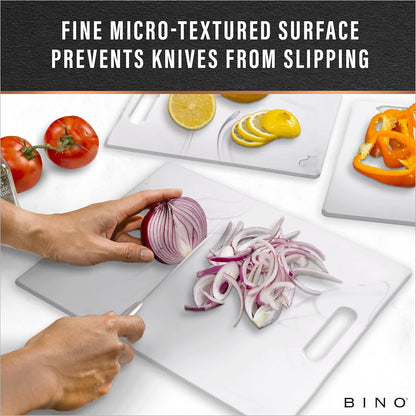 BINO 3-Piece Cutting Board Set, BPA-Free Plastic, Durable, Multipurpose, Dual-Sided, Dishwasher Safe